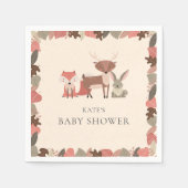 Serviette En Papier Joli Baby shower d'animaux en bois (Devant)