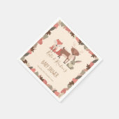 Serviette En Papier Joli Baby shower d'animaux en bois Couples (Coin)