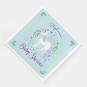 Serviette En Papier Joli Baby shower d'Aqua violet Unicorne Customisé (Coin)