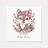 Serviette En Papier Joli Baby shower de loup coloré (Devant)