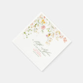 Serviette En Papier Joli Baby shower Fleur sauvage d'été (Coin)