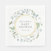 Serviette En Papier Joli Baby shower Garland Laurel / Saupoudrer (Devant)