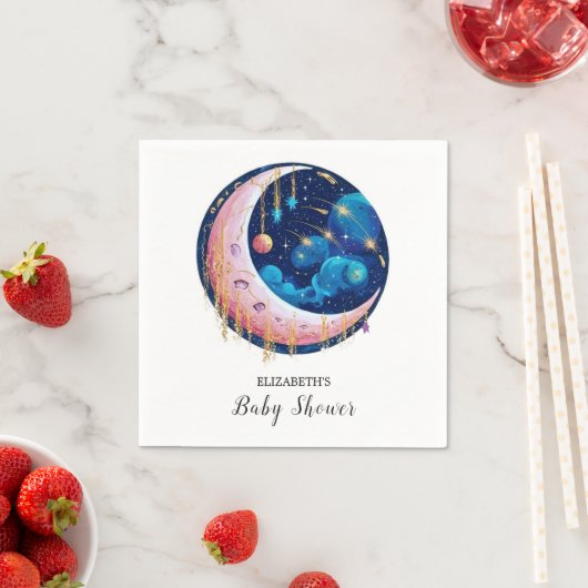 Serviette En Papier Joli Baby shower Little Stars (En situation)