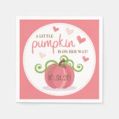 Serviette En Papier Joli Baby shower Petites Filles Citrouilles (Devant)