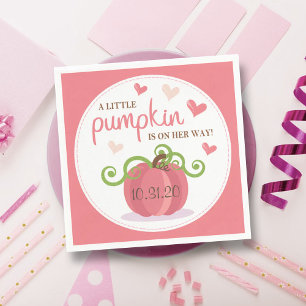 Serviette En Papier Joli Baby shower Petites Filles Citrouilles