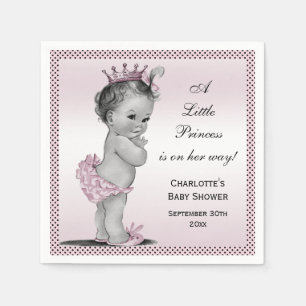 Serviette En Papier Joli Baby shower princesse Vintage