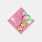 Serviette En Papier Joli Baby shower rose Ours Teddy (Coin)