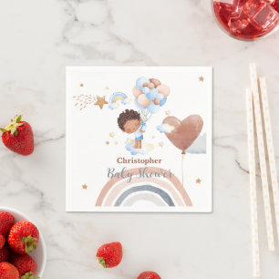 Serviette En Papier Joli bébé Ballon Enfant afro-américain shower bébé