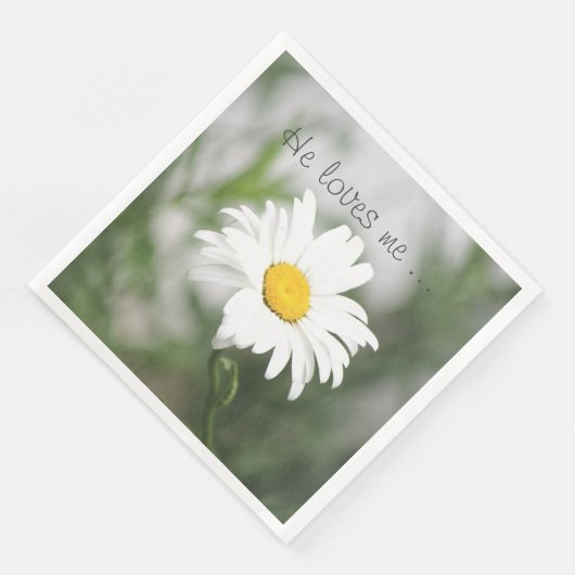 Serviette En Papier Joli blanc Fleur Daisy (Coin)
