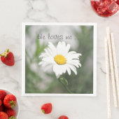 Serviette En Papier Joli blanc Fleur Daisy (En situation)