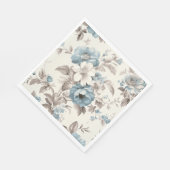 Serviette En Papier Joli bleu poussiéreux/Brown floral clair (Coin)