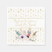 Serviette En Papier Joli Boho Bouquet Mariage (Devant)