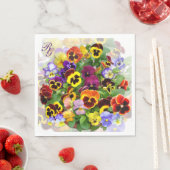 Serviette En Papier Joli bol de Pansies Monogram serviettes (En situation)