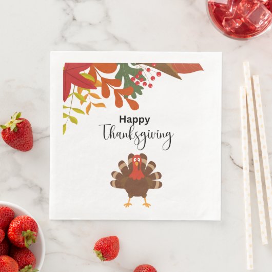 Serviette En Papier Joli Bon thanksgiving d'oiseaux à l'automne turc (En situation)