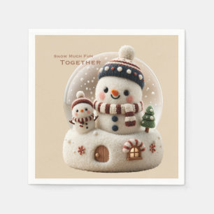 Serviette En Papier Joli Bonhomme de Neige en Feltrage à l'Aiguille da