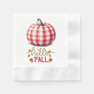 Serviette En Papier Joli bonjour chute plaid citrouille