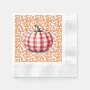 Serviette En Papier Joli bonjour chute plaid citrouille