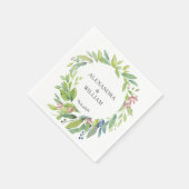Serviette En Papier Joli Botanique Verdure Mariage rose pâle (Coin)