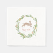 Serviette En Papier Joli Bunny Aquarelle Joyeux Naples de Pâques (Devant)