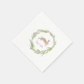 Serviette En Papier Joli Bunny Aquarelle Joyeux Naples de Pâques (Coin)