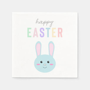 Serviette En Papier Joli Bunny Bleu de Pâques Kawaii Doux