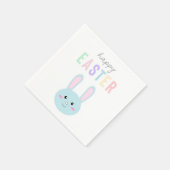Serviette En Papier Joli Bunny Bleu de Pâques Kawaii Doux (Coin)