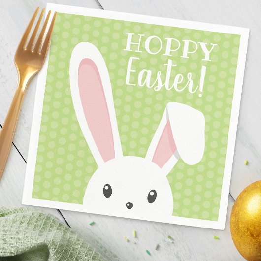 Serviette En Papier Joli Bunny Pâques Fête du Printemps Vert