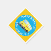 Serviette En Papier Joli bus scolaire jaune joyeux anniversaire person (Coin)