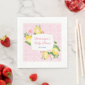 Serviette En Papier Joli carrelage rose Citrons Fille Baby shower (En situation)