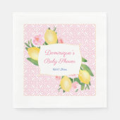 Serviette En Papier Joli carrelage rose Citrons Fille Baby shower (Devant)