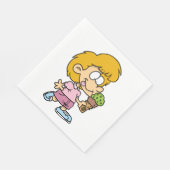 Serviette En Papier Joli Cartoon Enfant Manger Ice Cream Cone (Coin)
