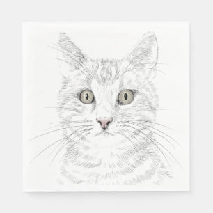 Serviette En Papier Joli Chat Chaton Tigre Chat