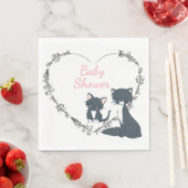 Serviette En Papier Joli Chat, Kitten, Baby shower Fils Heart Girls (En situation)