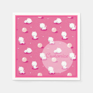 Serviette En Papier Joli chaton rose Kittens Patten Napkins