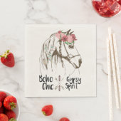 Serviette En Papier Joli Cheval Boho Western Country Fête Équestre (En situation)
