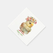 Serviette En Papier Joli Chick d'aquarelle de Pâques (Coin)