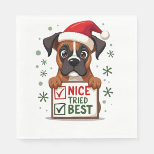 Serviette En Papier Joli chien Boxer Chien Noël Sympa J'ai fait de mon