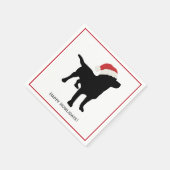 Serviette En Papier Joli chien de laboratoire noir avec Casquette du P (Coin)