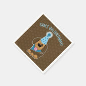 Serviette En Papier Joli Chiot Brown Paw-ty Anniversaire (Coin)