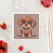 Serviette En Papier Joli chiot brun (En situation)