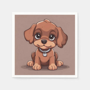 Serviette En Papier Joli chiot brun
