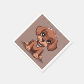 Serviette En Papier Joli chiot brun (Coin)