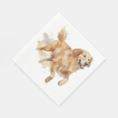Serviette En Papier Joli chiot Retriever Golden en aquarelle (Coin)