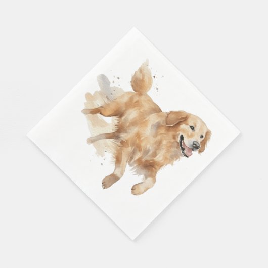 Serviette En Papier Joli chiot Retriever Golden en aquarelle (Coin)