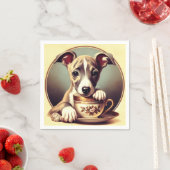 Serviette En Papier Joli chiot Whippet (En situation)