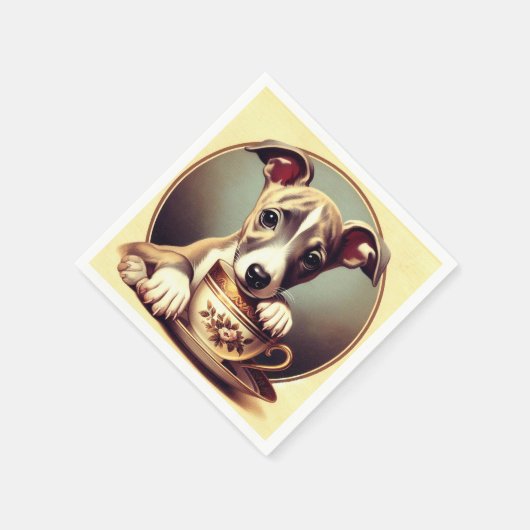 Serviette En Papier Joli chiot Whippet (Coin)