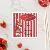 Serviette En Papier Joli Chouettes de Noël (En situation)