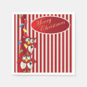 Serviette En Papier Joli Chouettes de Noël (Devant)