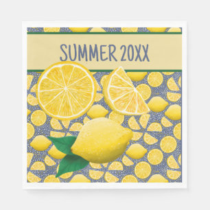 Serviette En Papier Joli citron jaune Papier d'été Napkin