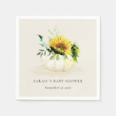Serviette En Papier Joli Citrouille de tournesol rustique Baby shower  (Devant)
